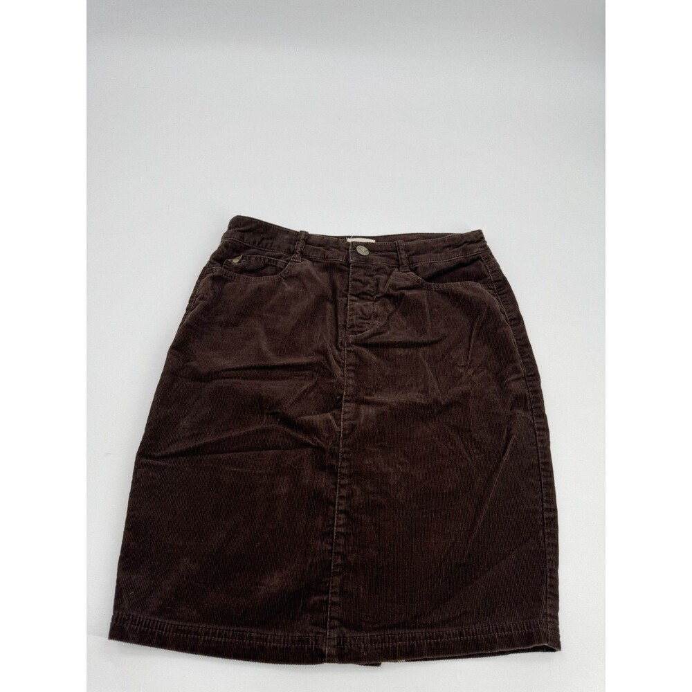 Sidra Corduroy Skirt Women's 2 Brown Pull-On Zip Fly 5-Pockets Straight